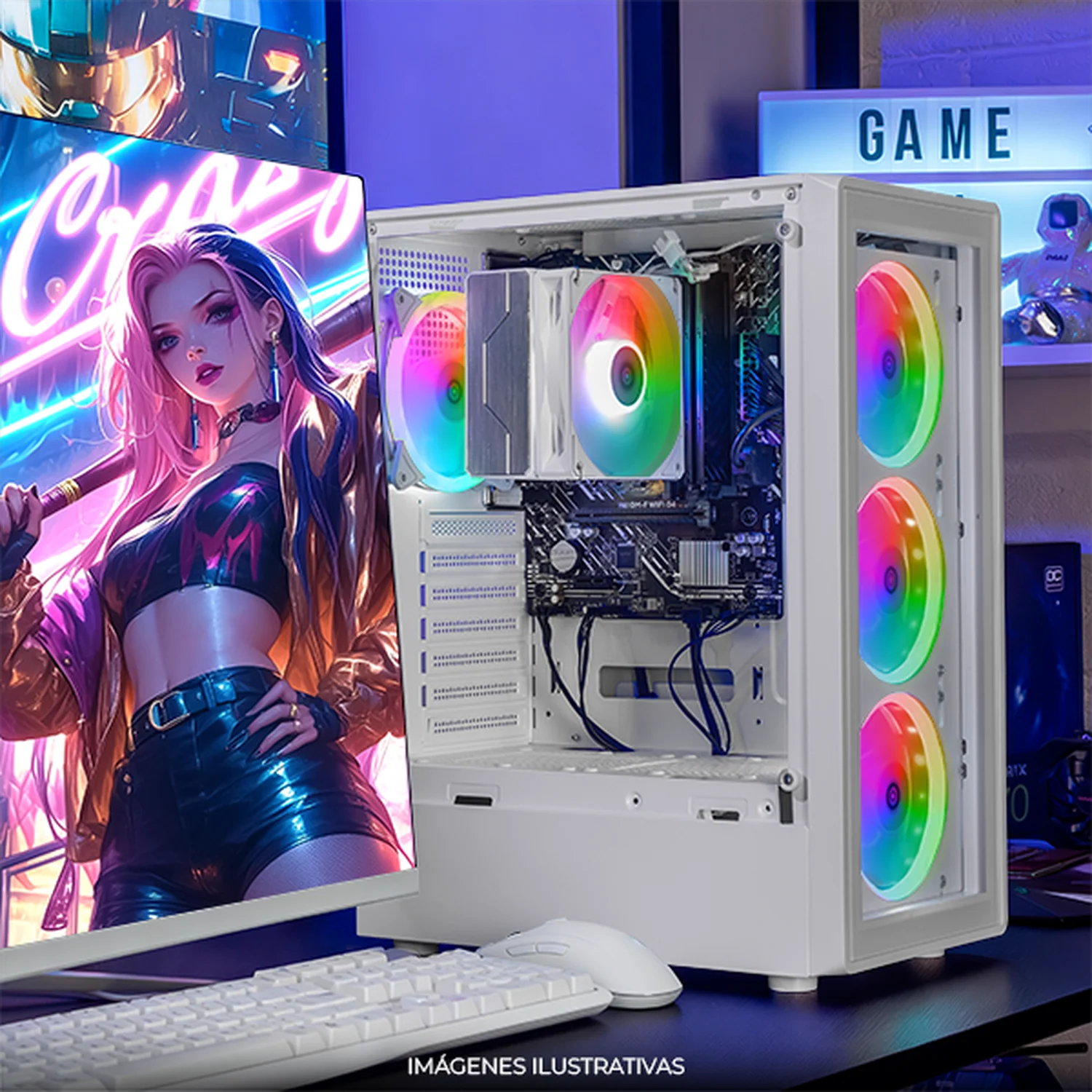 Computadora Escritorio Completa Xtreme PC Gaming Intel Core i9 12900 32GB SSD 1TB Monitor Curvo 27 100Hz WIFI White rendimiento básico para juegos casuales, trabajo y estudio - Image 6