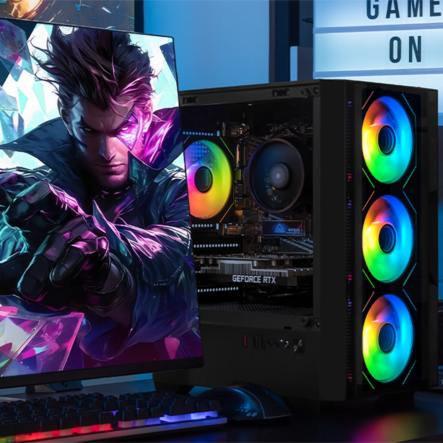 Xtreme PC Gaming Geforce RTX 3050 AMD Ryzen 5 5500 16GB SSD 1TB Monitor 23.8 144Hz WIFI Black - Image 6