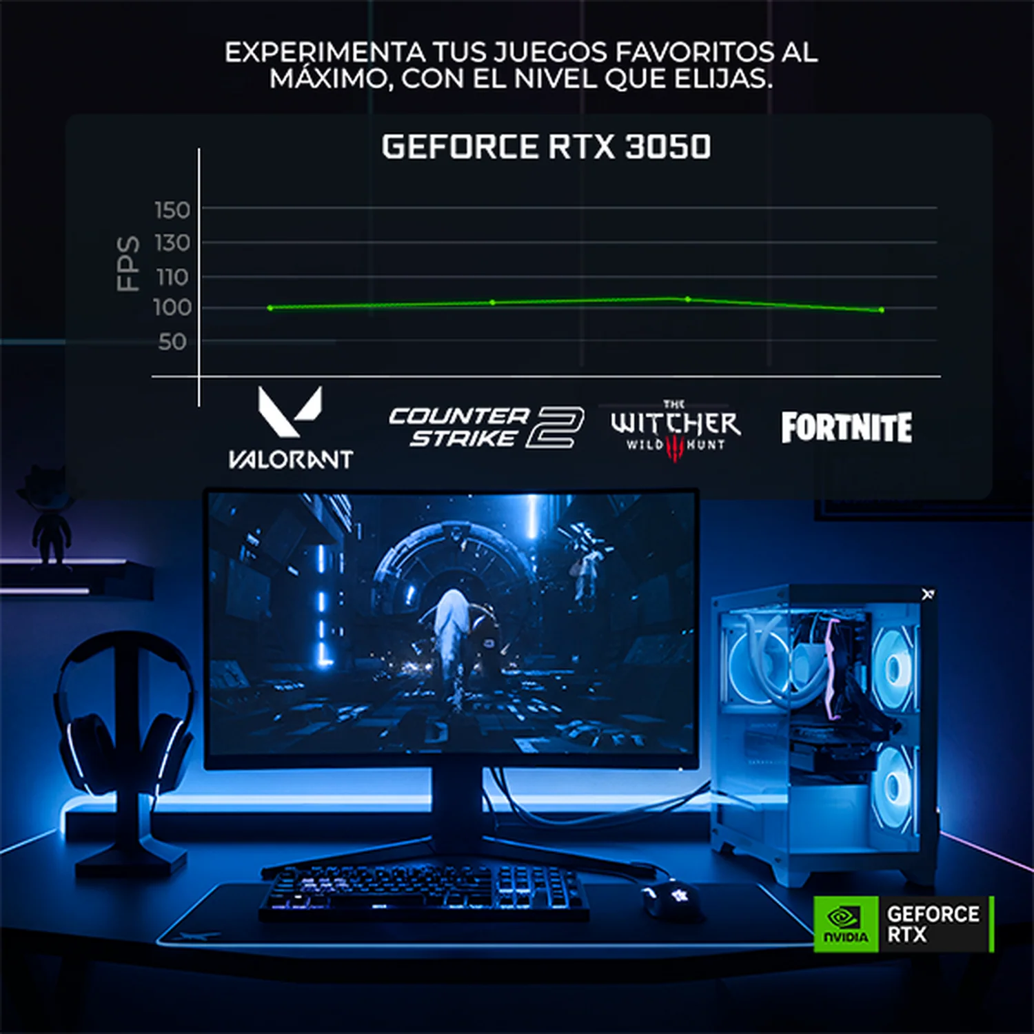 Computadora Gamer Completa IA Xtreme PC Gaming NVIDIA GeForce RTX 3050 AMD Ryzen 5 5500 16GB SSD 1TB Monitor 23.8 144Hz WIFI Pink Rendimiento Inteligente con IA - Image 4
