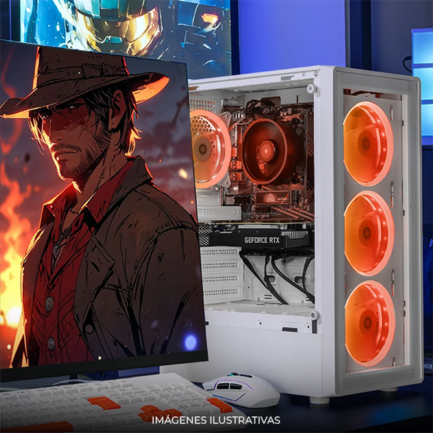 Computadora Gamer Completa IA Xtreme PC Gaming NVIDIA GeForce RTX 3050 AMD Ryzen 5 5500 16GB SSD 1TB Monitor 23.8 144Hz WIFI White Rendimiento Inteligente con IA - Image 6