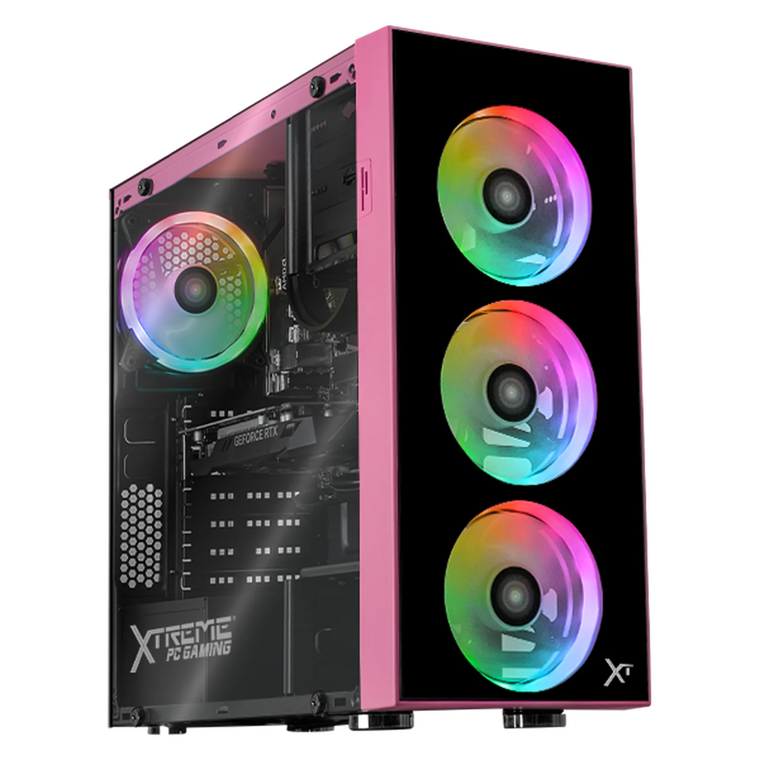 Computadora Gamer Xtreme PC Gaming NVIDIA GeForce RTX 3050 AMD Ryzen 5 5500 16GB SSD 1TB WIFI Pink gaming estable en calidad media