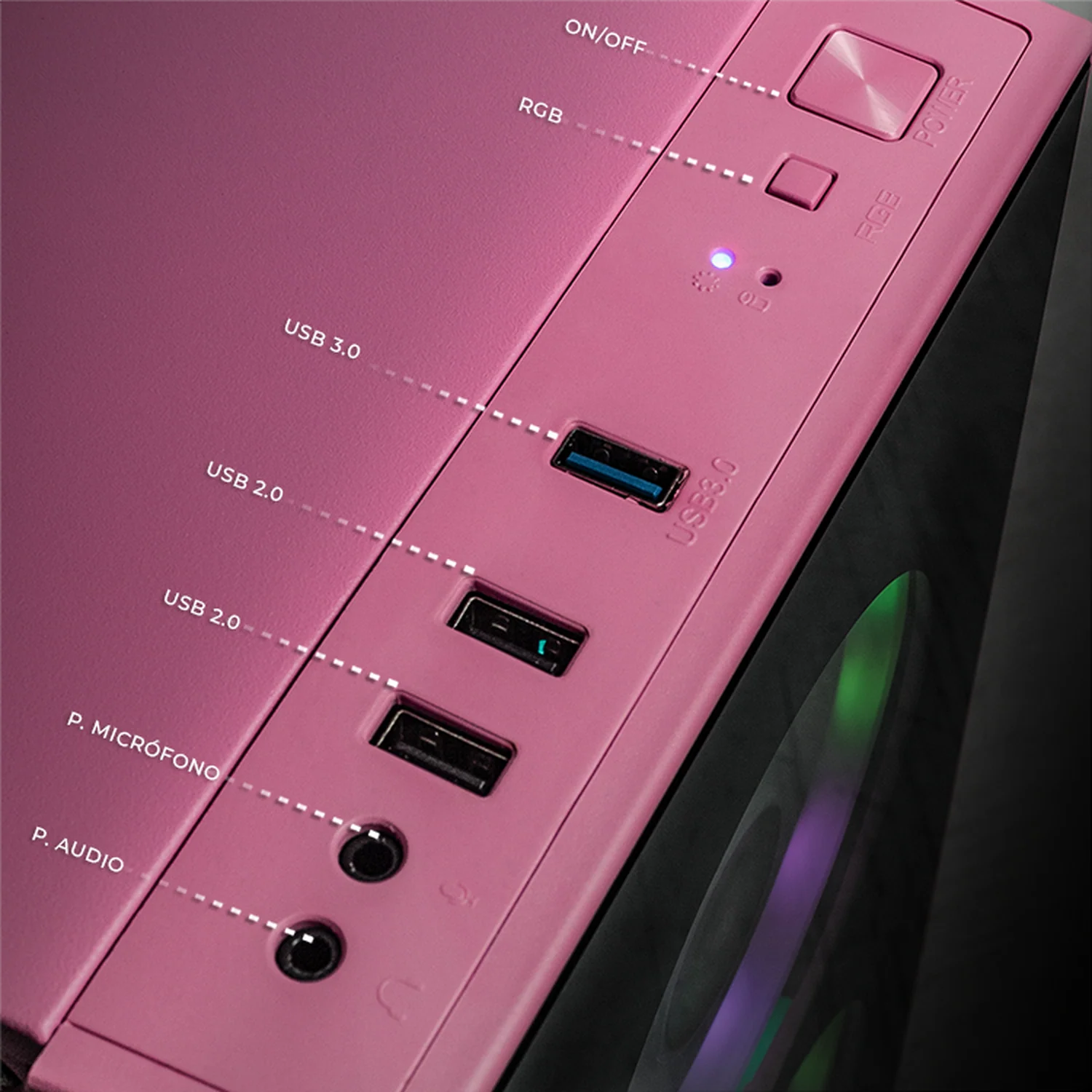PC Gamer con IA Xtreme PC Gaming NVIDIA GeForce RTX 5060 AMD Ryzen 5 5500 16GB SSD 500GB WIFI Pink gaming 1080p, estudios y multitarea - Image 5