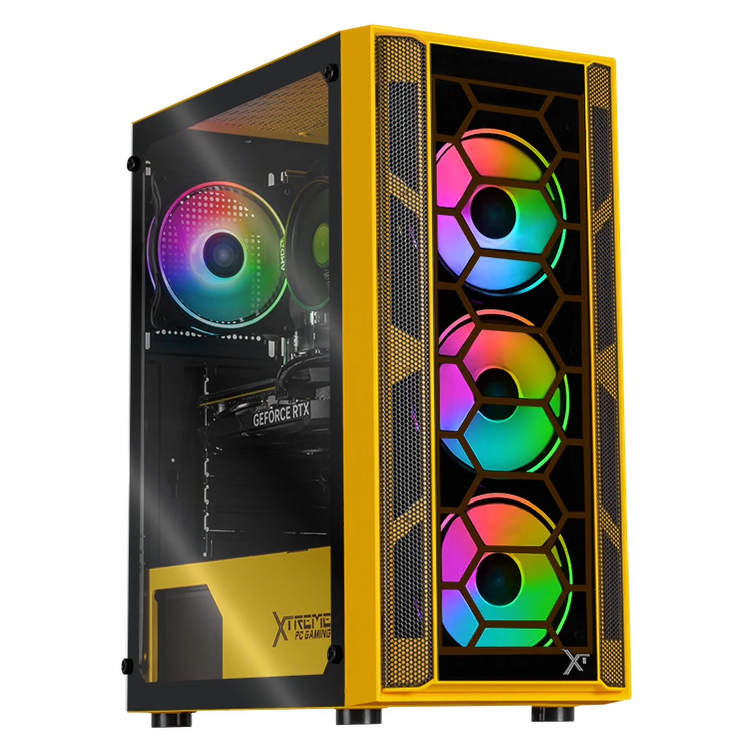 PC Gamer Xtreme PC Gaming NVIDIA GeForce RTX 5060 AMD Ryzen 7 5700 16GB SSD 1TB WIFI Yellow gaming 1080p, estudios y multitarea