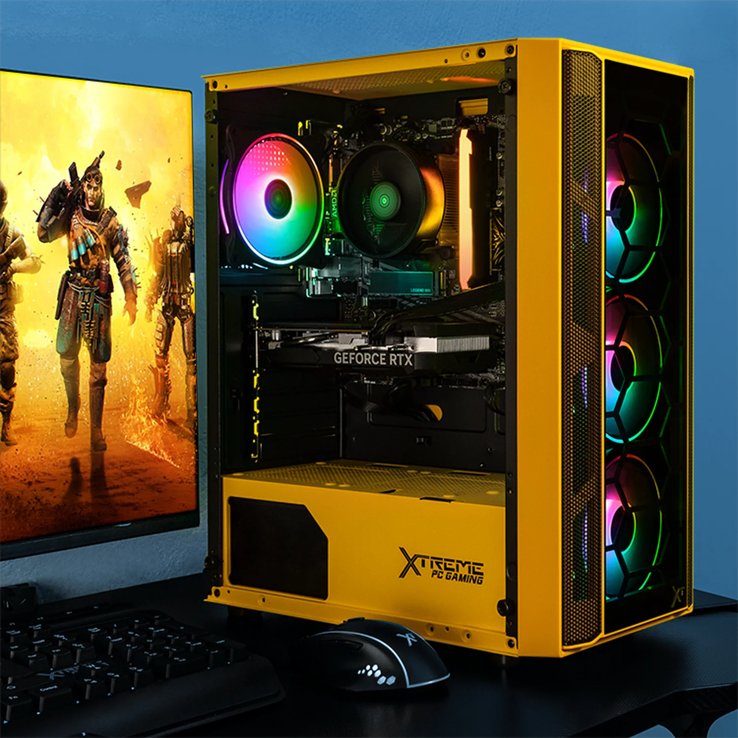 PC Gamer Xtreme PC Gaming NVIDIA GeForce RTX 5060 AMD Ryzen 7 5700 16GB SSD 1TB WIFI Yellow gaming 1080p, estudios y multitarea - Image 6