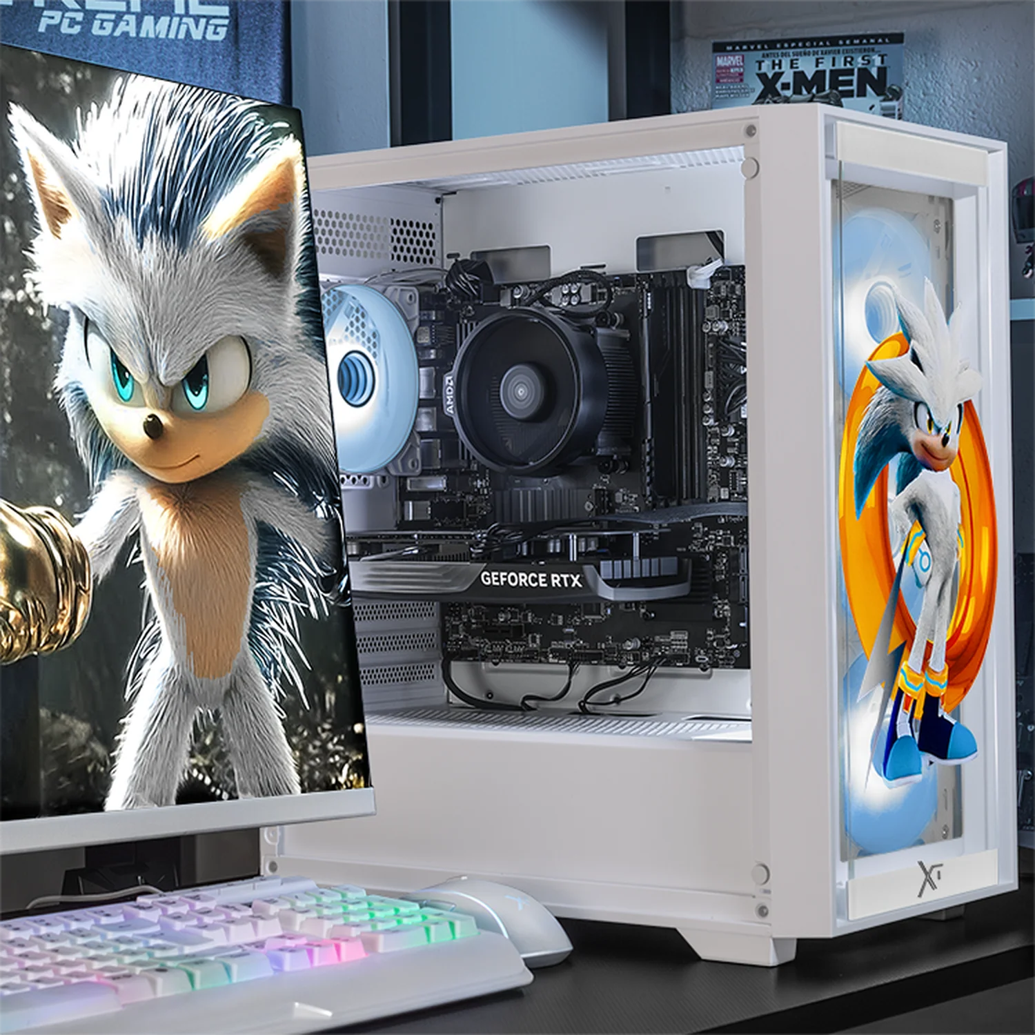 PC Gamer Xtreme PC Gaming NVIDIA GeForce RTX 5060 AMD Ryzen 7 5700 16GB SSD 1TB WIFI Sonic Silver Ring gaming 1080p, estudios y multitarea - Image 6