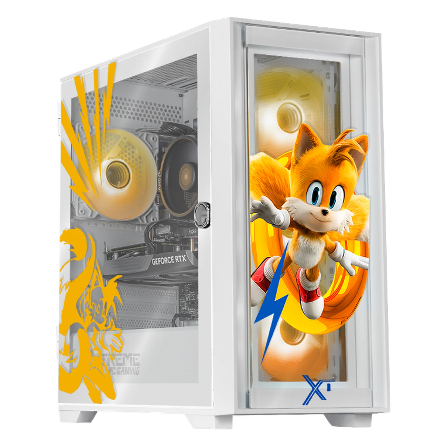 PC Gamer Xtreme PC Gaming NVIDIA GeForce RTX 5060 AMD Ryzen 7 5700 16GB SSD 1TB WIFI Sonic Tails Ring gaming 1080p, estudios y multitarea