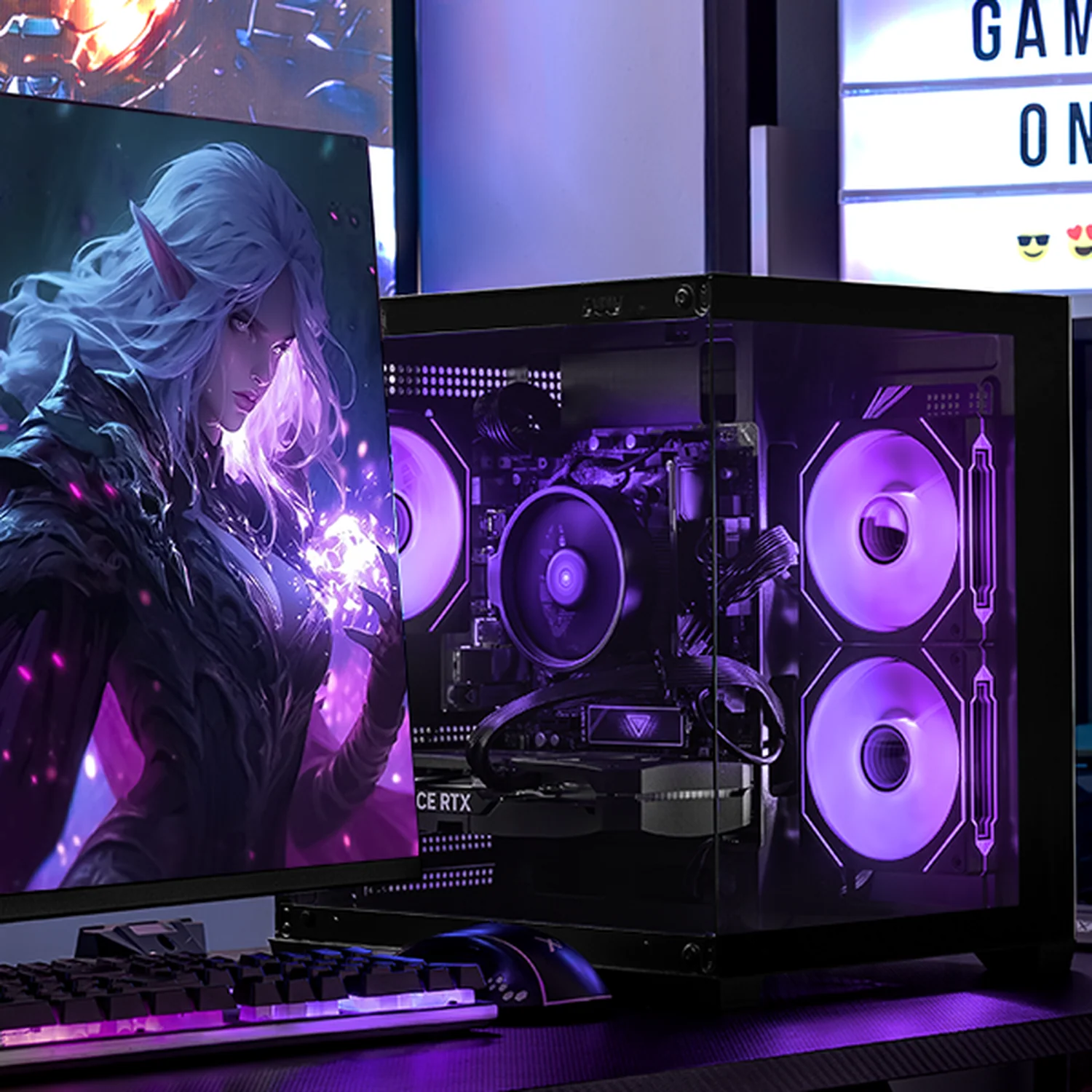 PC Gamer Completa IA Xtreme PC Gaming NVIDIA GeForce RTX 5060 Ti AMD Ryzen 7 5700 16GB SSD 1TB Monitor Curvo 31.5 180Hz WIFI Black Productividad Versátil Acelerada con IA - Image 6