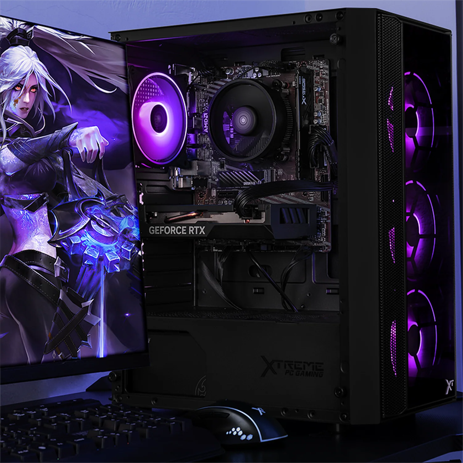 PC Gamer Completa Xtreme PC Gaming NVIDIA GeForce RTX 5060 AMD Ryzen 5 5500 16GB SSD 1TB Monitor 23.8 144Hz WIFI W10 Black gaming 1080p, estudios y multitarea - Image 6