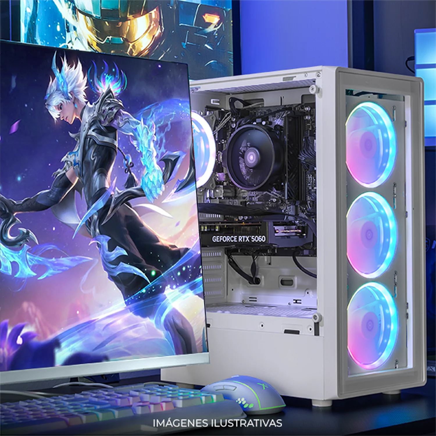 PC Gamer IA Xtreme PC Gaming NVIDIA GeForce RTX 5060 AMD Ryzen 5 5500 16GB SSD 500GB WIFI White Productividad Versátil Acelerada con IA - Image 6