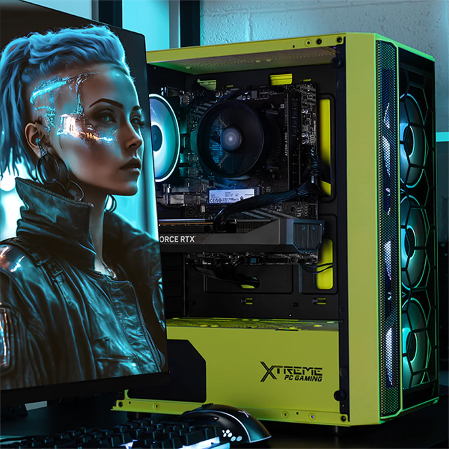 PC Gamer Completa Xtreme PC Gaming NVIDIA GeForce RTX 5060 AMD Ryzen 7 5700 16GB SSD 1TB Monitor 27 165Hz WIFI Neon Green gaming 1080p, estudios y multitarea - Image 6