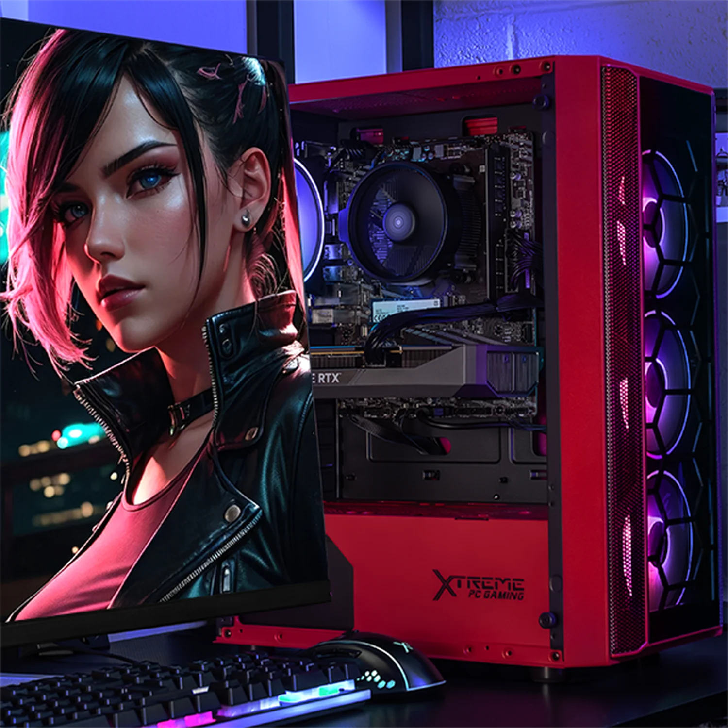 Xtreme PC Gaming Geforce RTX 5060 AMD Ryzen 7 5700 32GB SSD 1TB Monitor 27 165Hz WIFI Red - Image 6
