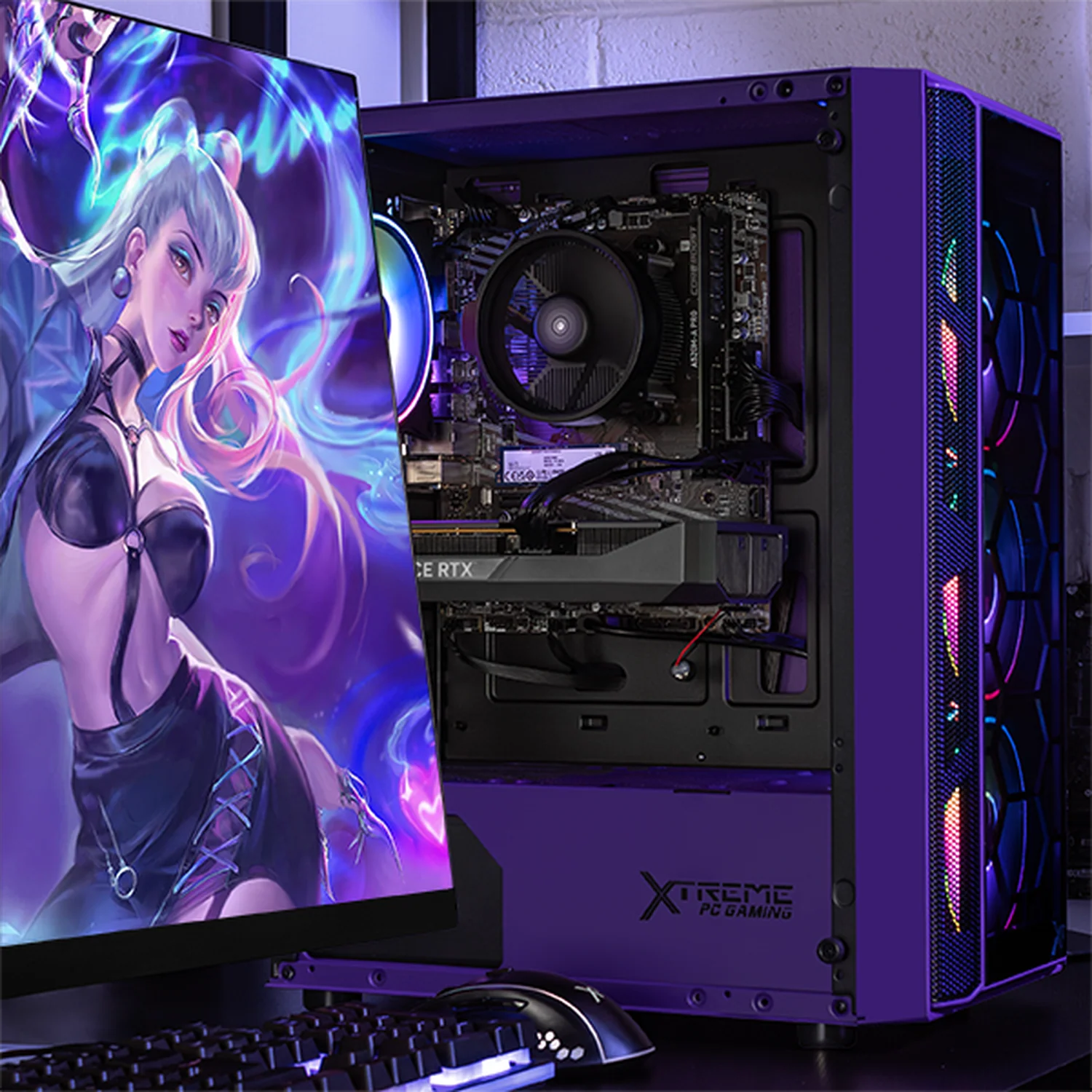 Xtreme PC Gaming Geforce RTX 5060 AMD Ryzen 7 5700 32GB SSD 1TB Monitor 27 165Hz WIFI Violet - Image 6