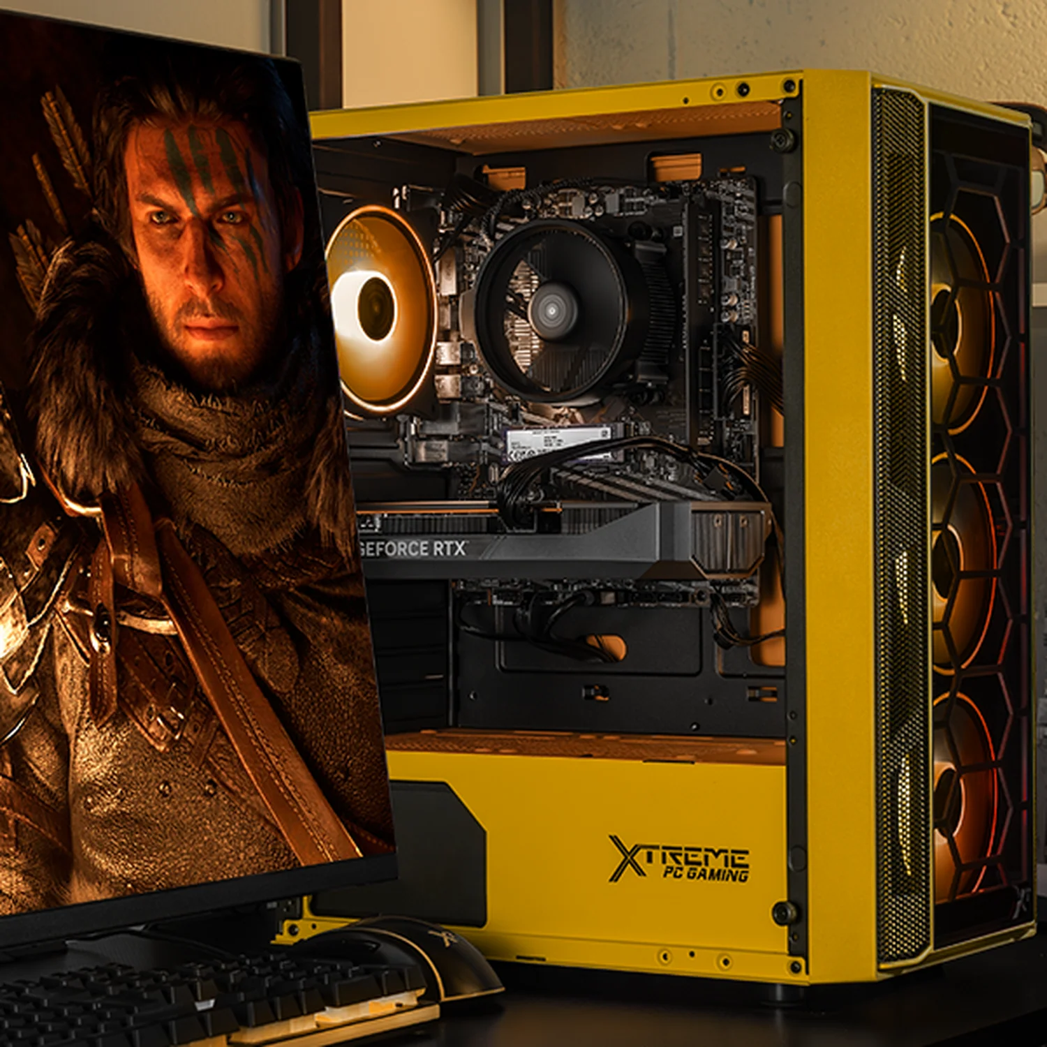 PC Gamer Completa Xtreme PC Gaming NVIDIA GeForce RTX 5060 AMD Ryzen 7 5700 16GB SSD 1TB Monitor 27 165Hz WIFI Yellow gaming 1080p, estudios y multitarea - Image 6
