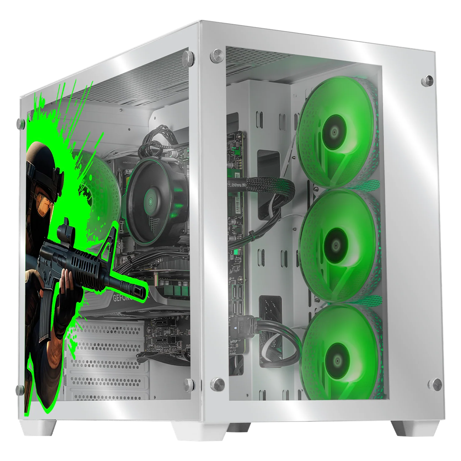 PC Gamer Xtreme PC Gaming NVIDIA GeForce RTX 5060 AMD Ryzen 7 5700 16GB SSD 1TB WIFI Counter Strike White gaming 1080p, estudios y multitarea