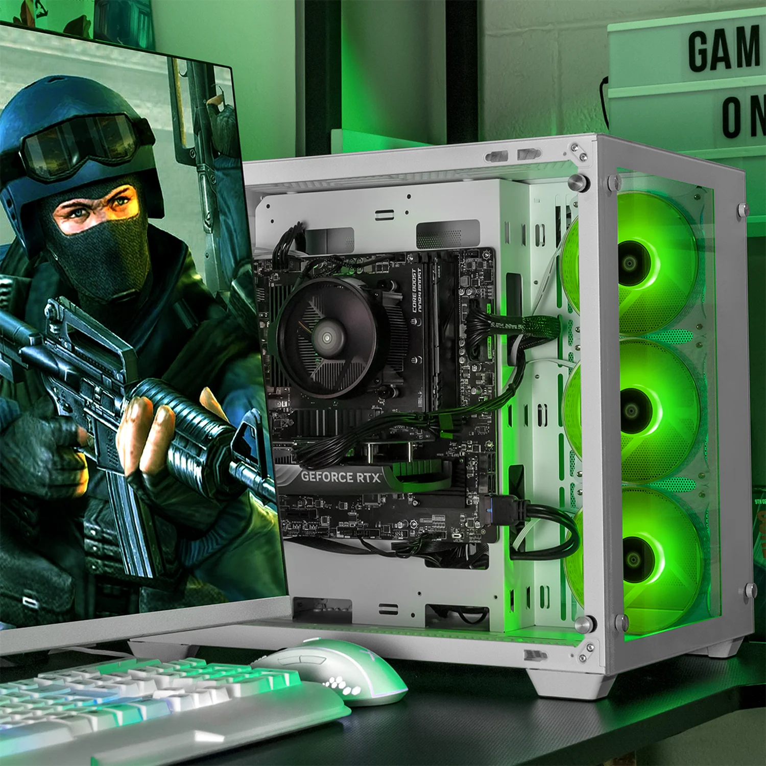 PC Gamer Xtreme PC Gaming NVIDIA GeForce RTX 5060 AMD Ryzen 7 5700 16GB SSD 1TB WIFI Counter Strike White gaming 1080p, estudios y multitarea - Image 6