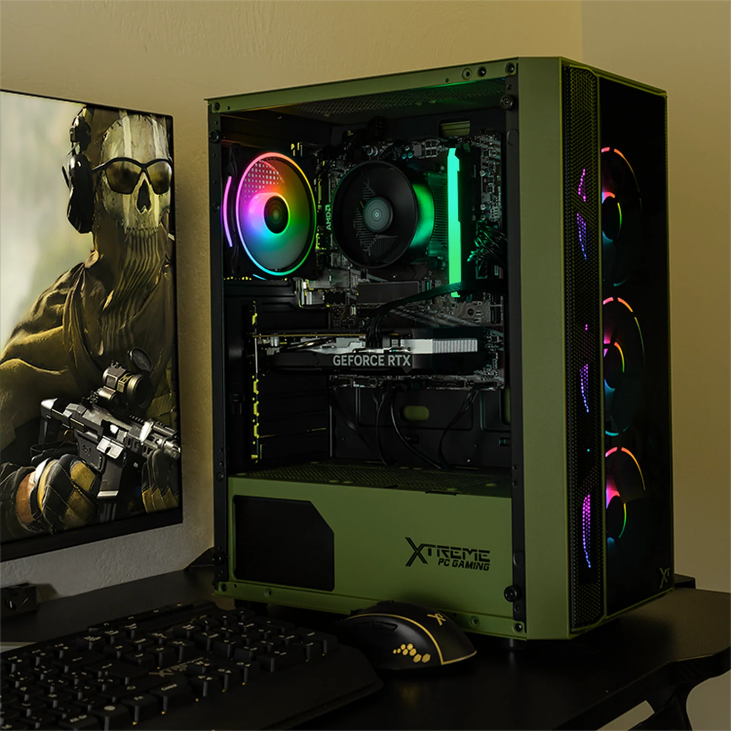 PC Gamer Xtreme PC Gaming NVIDIA GeForce RTX 5060 AMD Ryzen 7 5700 32GB SSD 1TB WIFI W10 Dark Green gaming competitivo y streaming - Image 6