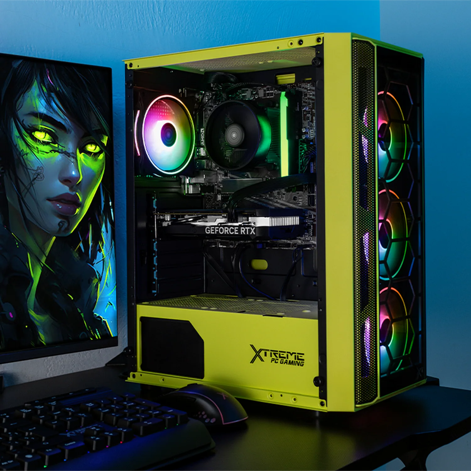 PC Gamer Xtreme PC Gaming NVIDIA GeForce RTX 5060 AMD Ryzen 7 5700 16GB SSD 1TB WIFI Neon Green gaming 1080p, estudios y multitarea - Image 6