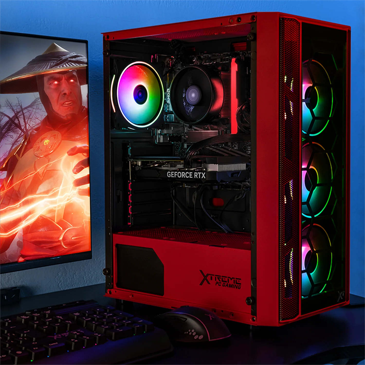 PC Gamer Xtreme PC Gaming NVIDIA GeForce RTX 5060 AMD Ryzen 7 5700 32GB SSD 1TB WIFI W10 Red gaming competitivo y streaming - Image 6