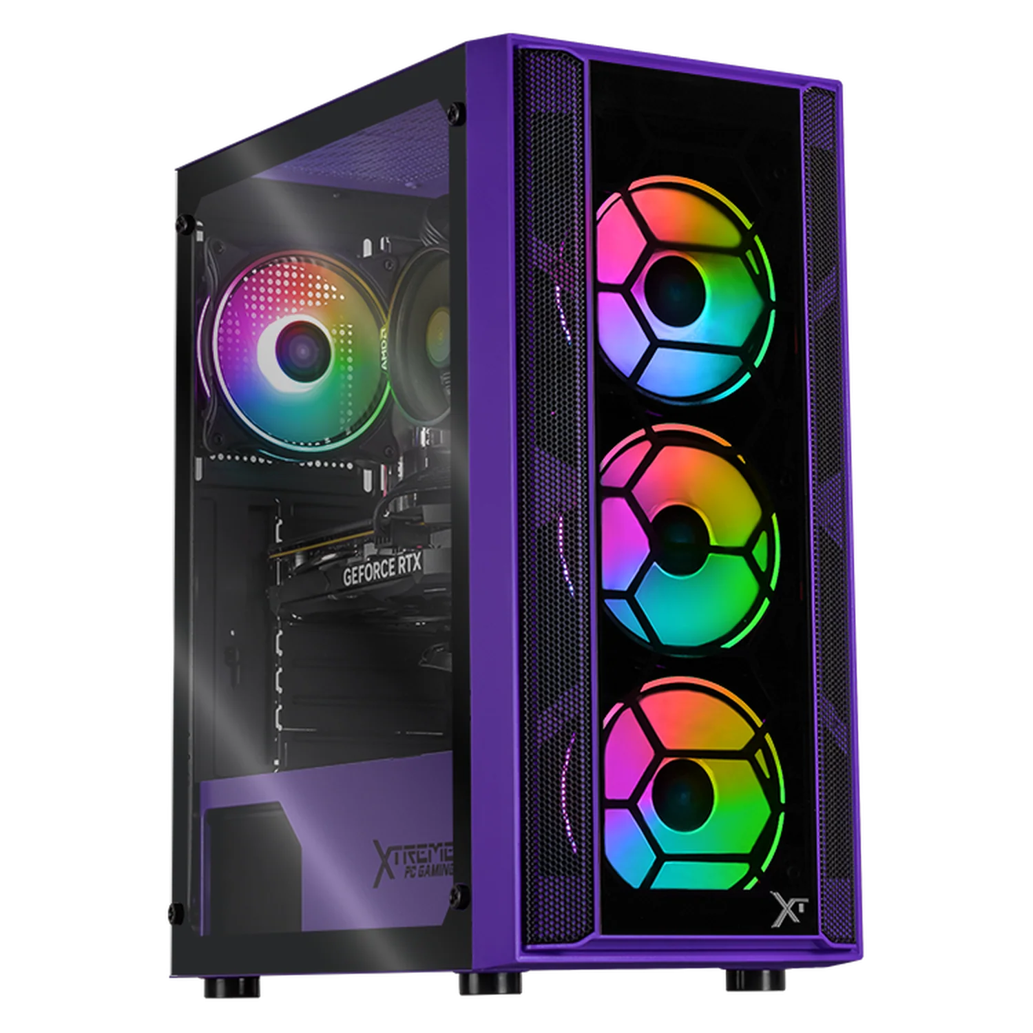 PC Gamer Xtreme PC Gaming NVIDIA GeForce RTX 5060 AMD Ryzen 7 5700 32GB SSD 1TB WIFI W10 Violet gaming competitivo y streaming