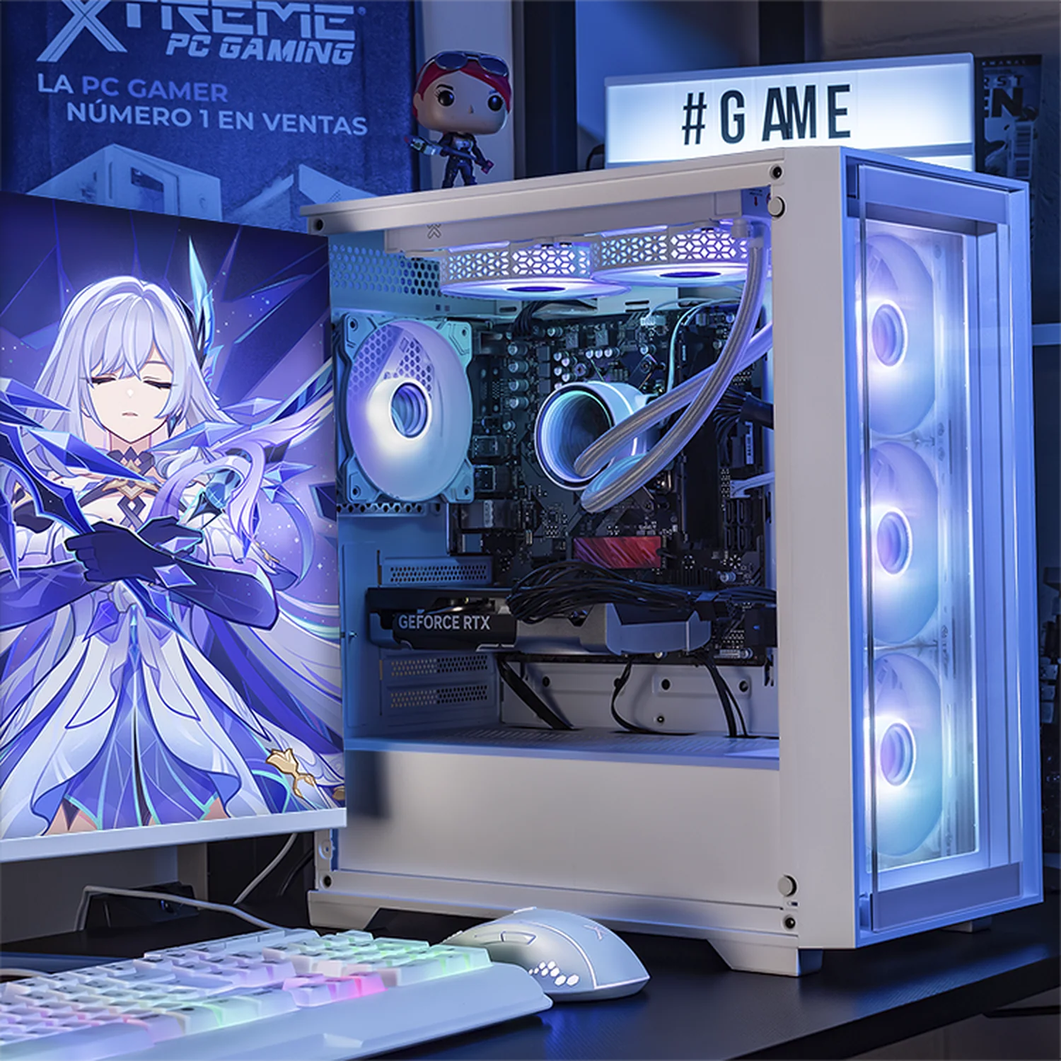 Xtreme PC Gaming Geforce RTX 5060 Ryzen 7 9700X 32GB DDR5 SSD 1TB Sistema Liquido WIFI White - Image 6