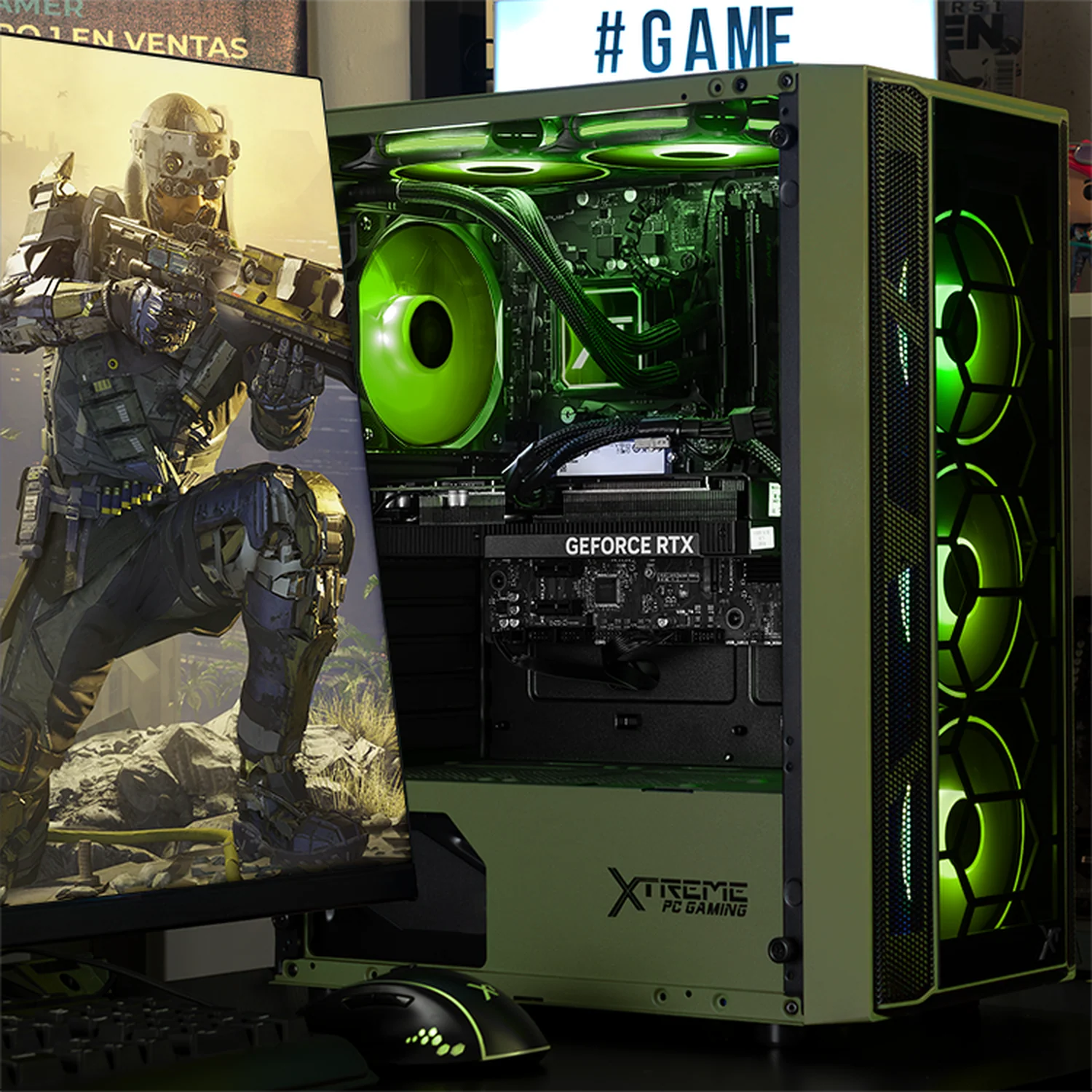 PC Gamer Xtreme PC Gaming NVIDIA GeForce RTX 5060 Ti Intel Core i9 12900F 32GB SSD 1TB Sistema Liquido WIFI W11 Dark Green gaming competitivo y streaming - Image 6