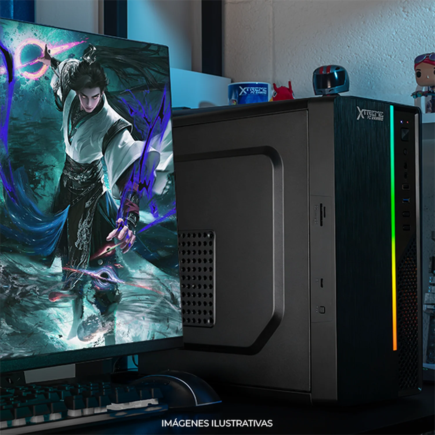 Computadora Escritorio Completa Xtreme PC Gaming Intel Core i5 10400T 16GB SSD 500GB Monitor 23.8 75Hz WIFI Black rendimiento básico para juegos casuales, trabajo y estudio - Image 6