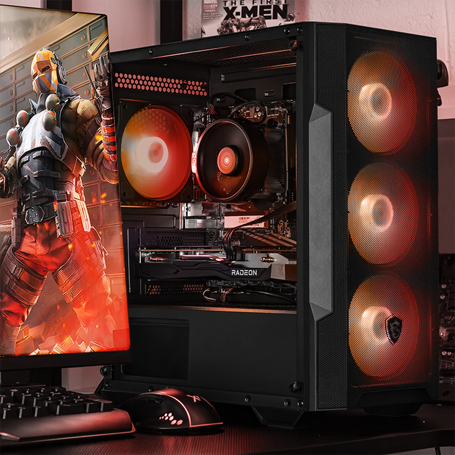 Computadora Gamer Completa Xtreme PC Gaming MSI AMD Radeon RX 7600 Ryzen 7 5700 16GB SSD 1TB Monitor 27 180Hz WIFI Black experiencia de juego fluida en nivel medio - Image 6