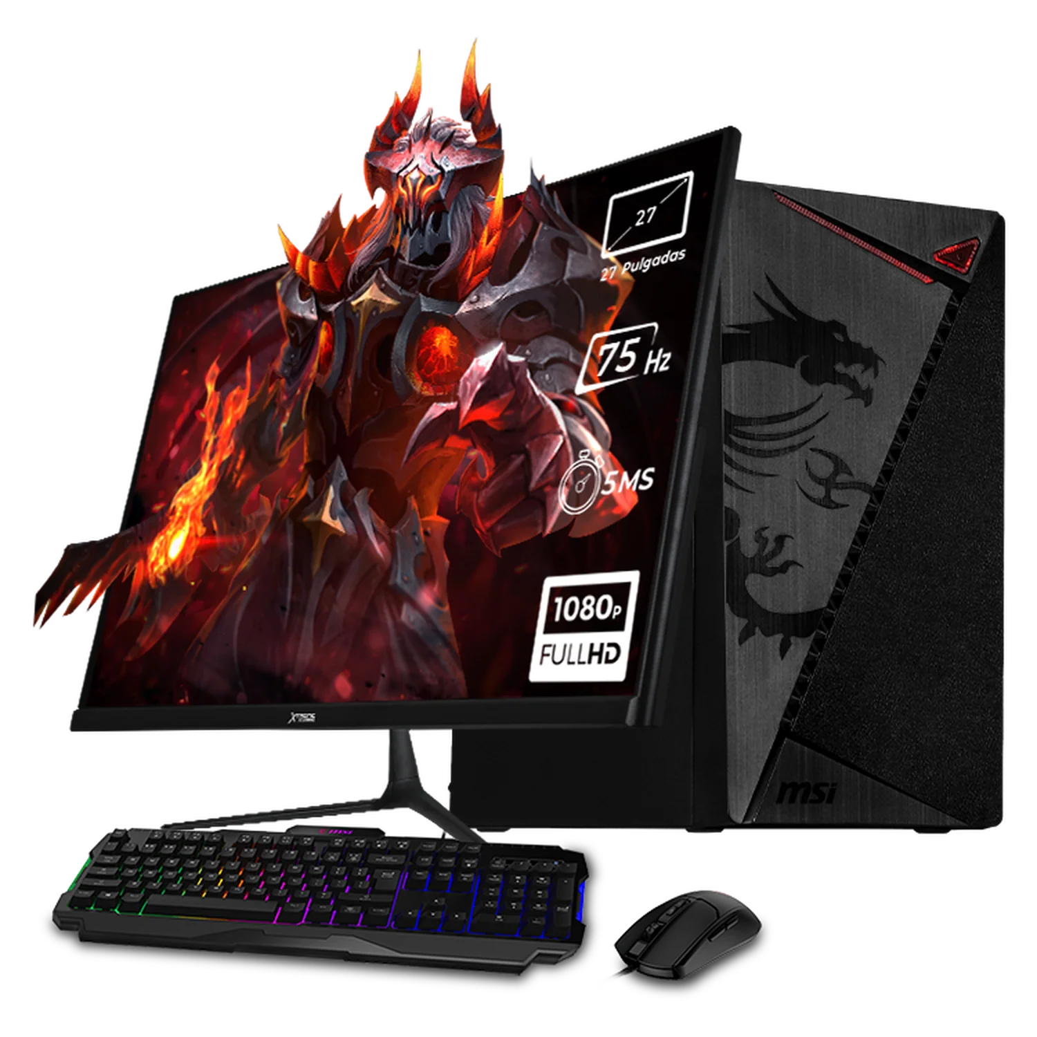 Xtreme PC Gaming MSI Computadora Intel Core I7 12700 16GB SSD 1TB Monitor 27 WIFI