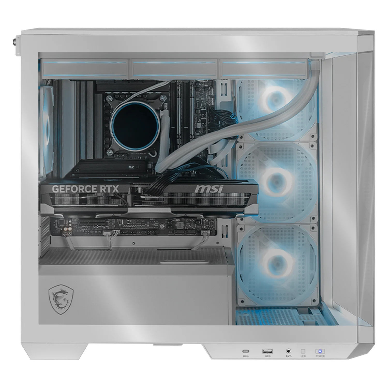 PC Gamer IA Xtreme PC Gaming MSI NVIDIA GeForce RTX 5070 Ti Intel Core Ultra 7 265KF 32GB DDR5 SSD 1TB Sistema Liquido WIFI White Alto Desempeño Creativo con IA Integrada - Image 4